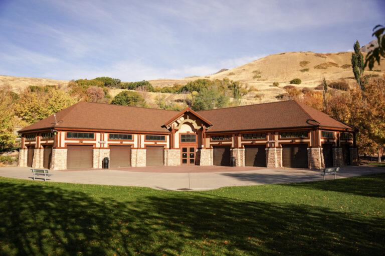 Picture of the Cascade Center from the front at Mount Timpanogos park.