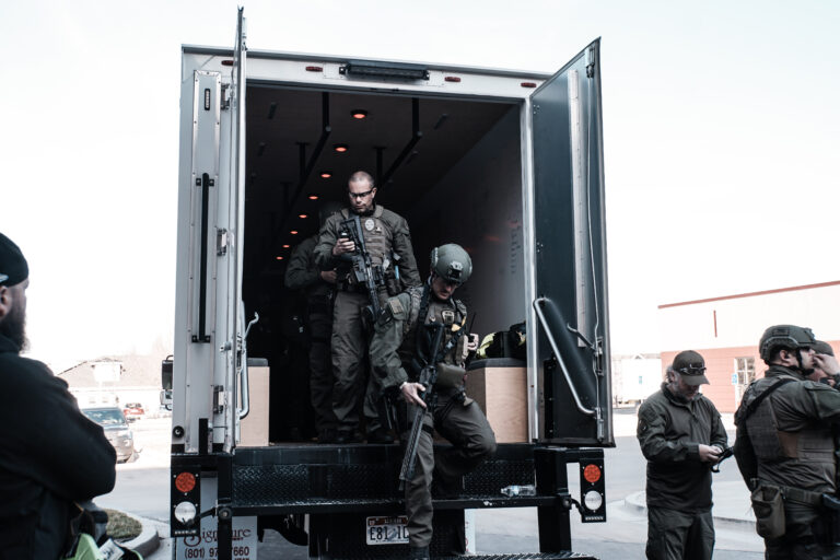 SWAT team coming out of truck