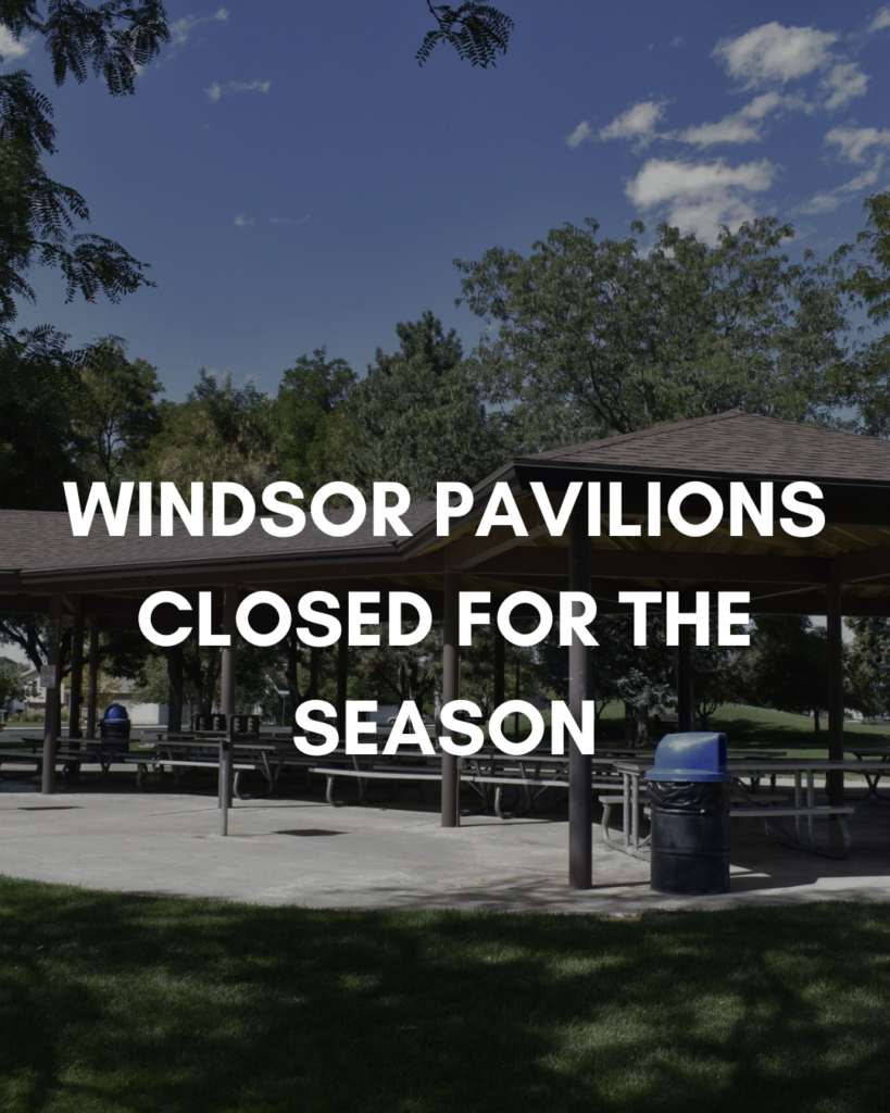 Picture that says "windsor pavilions are closed for the 2025 season."