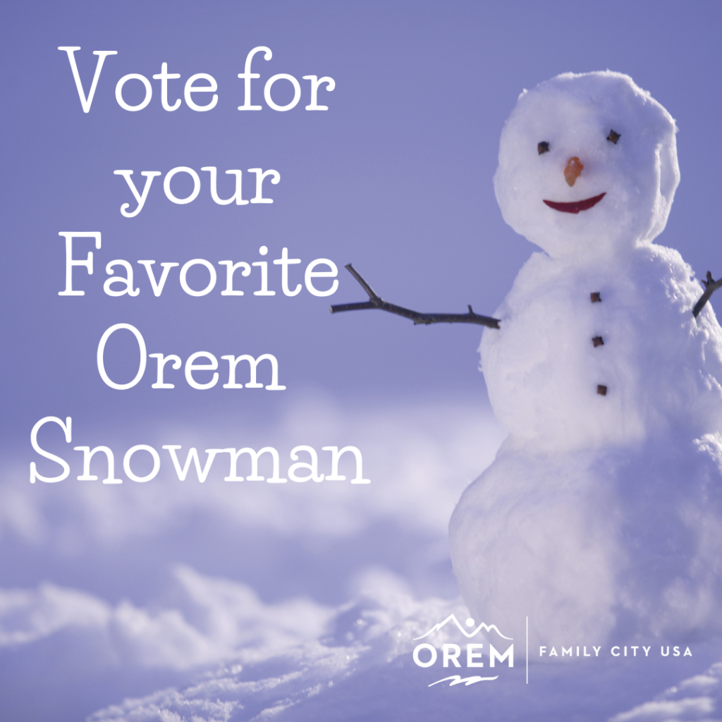 Snowman advertising the snowman voting contest