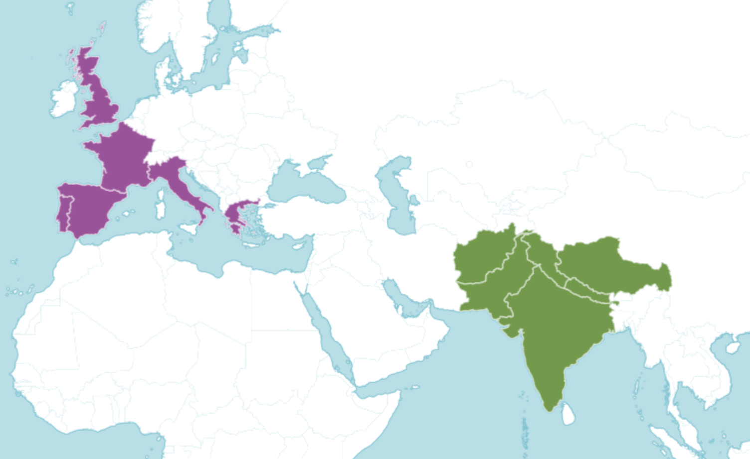 Native and introduced range map of Deodar
