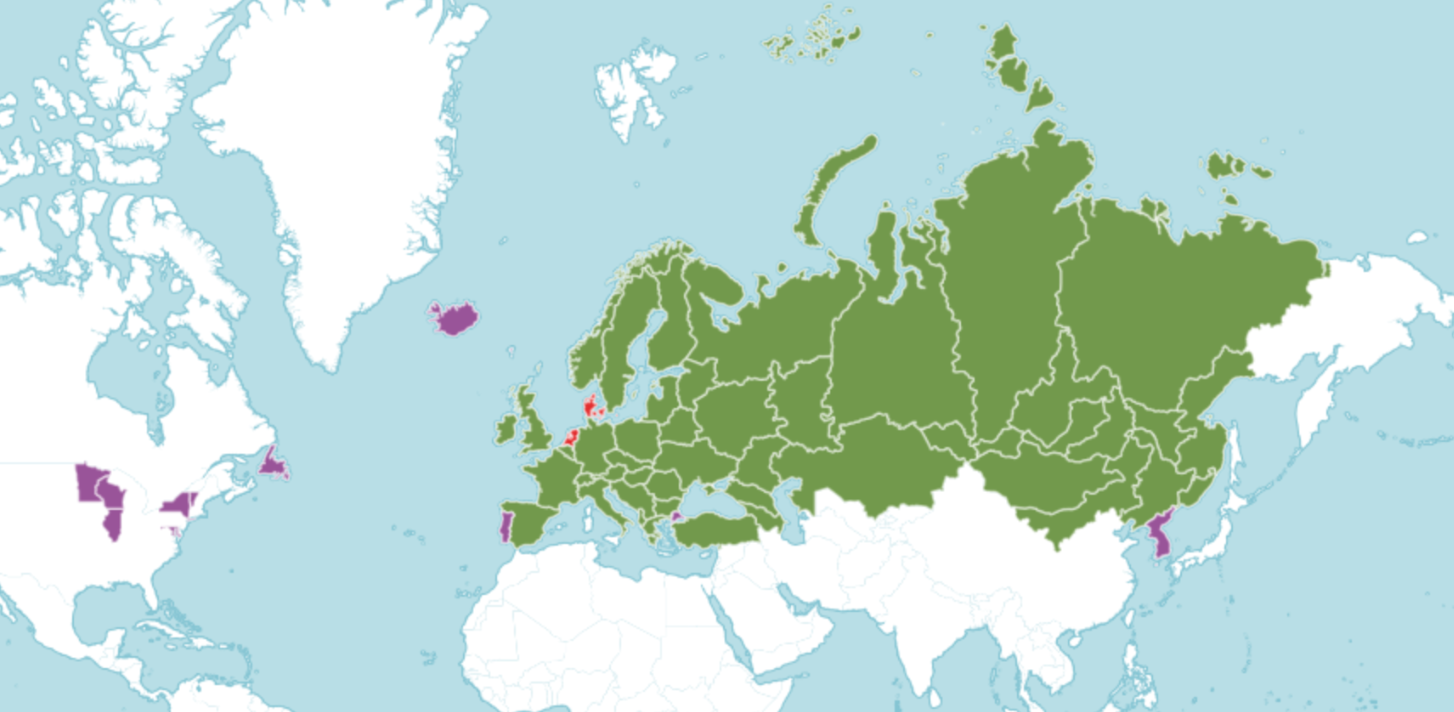 Distribution map of Pinus sylvestris (POWO, 2024)