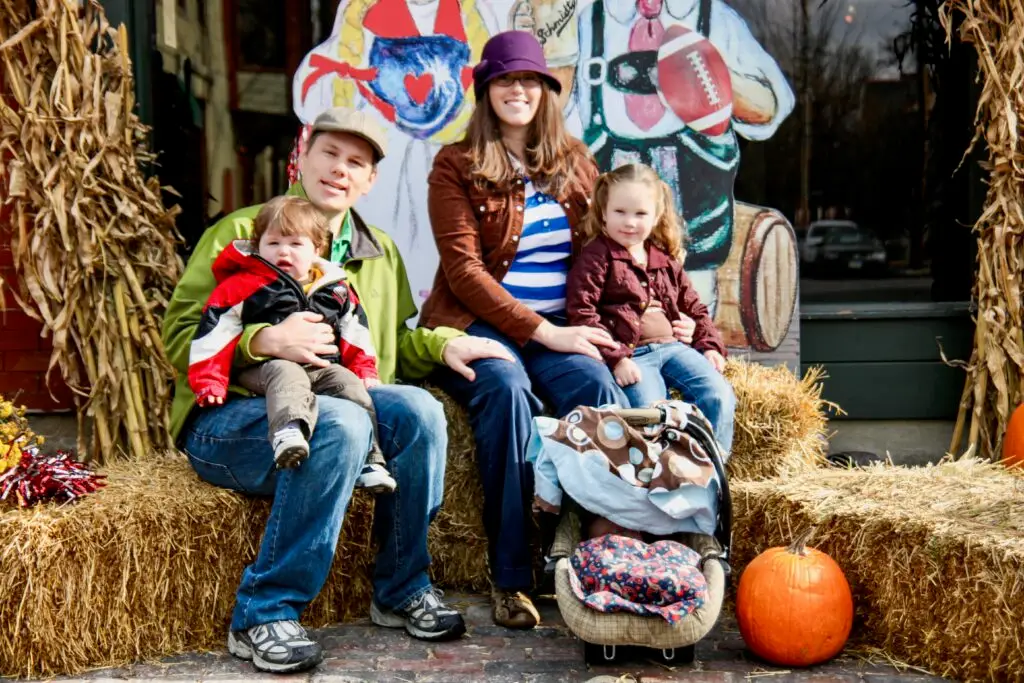 Crystal Muhlestein and family at a Fall Festival