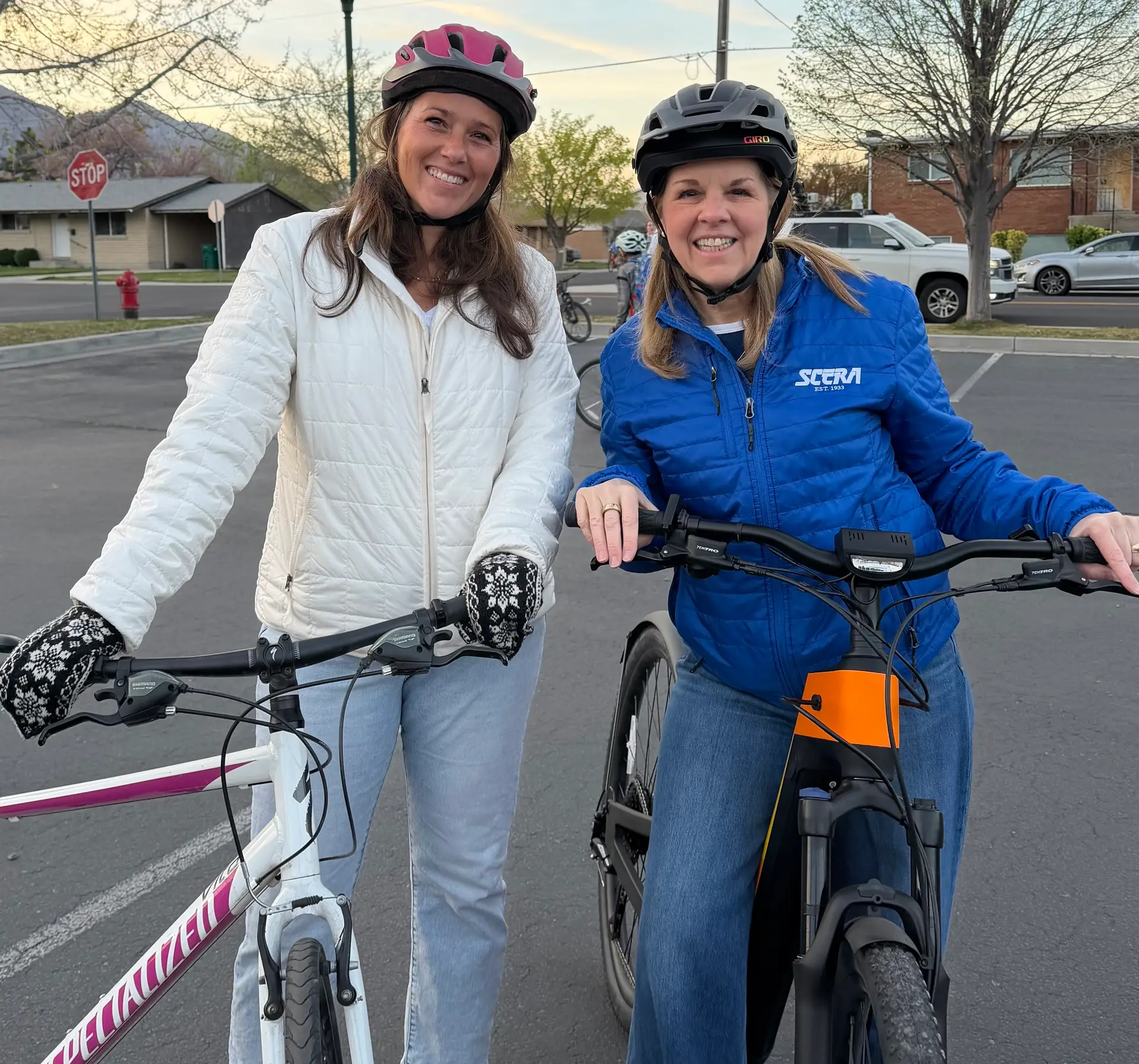 Council Members LaNae and Crystal at the Bike Bus