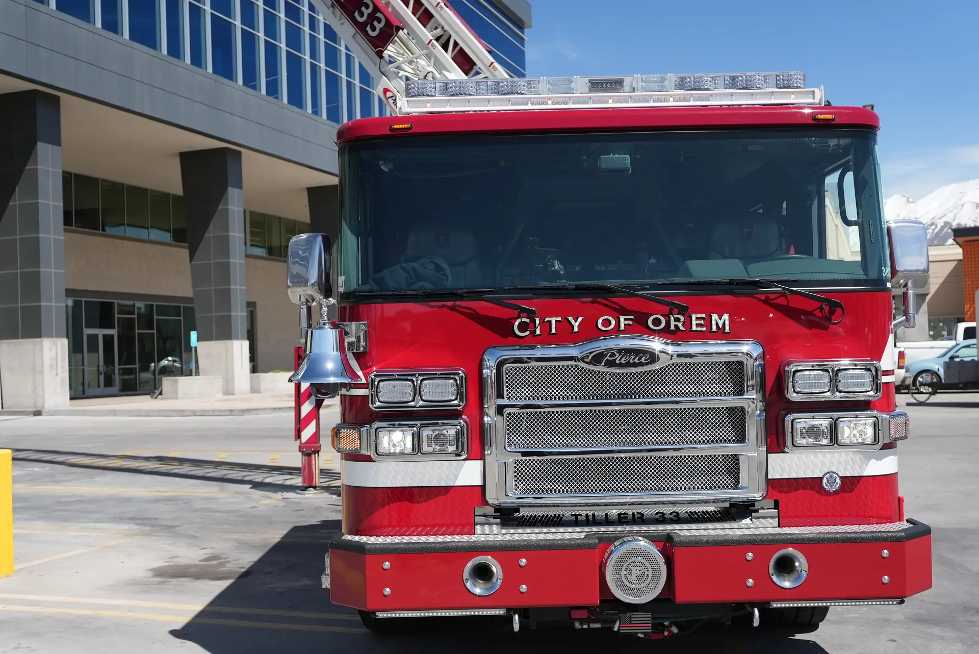 Fire truck in front of City Center
