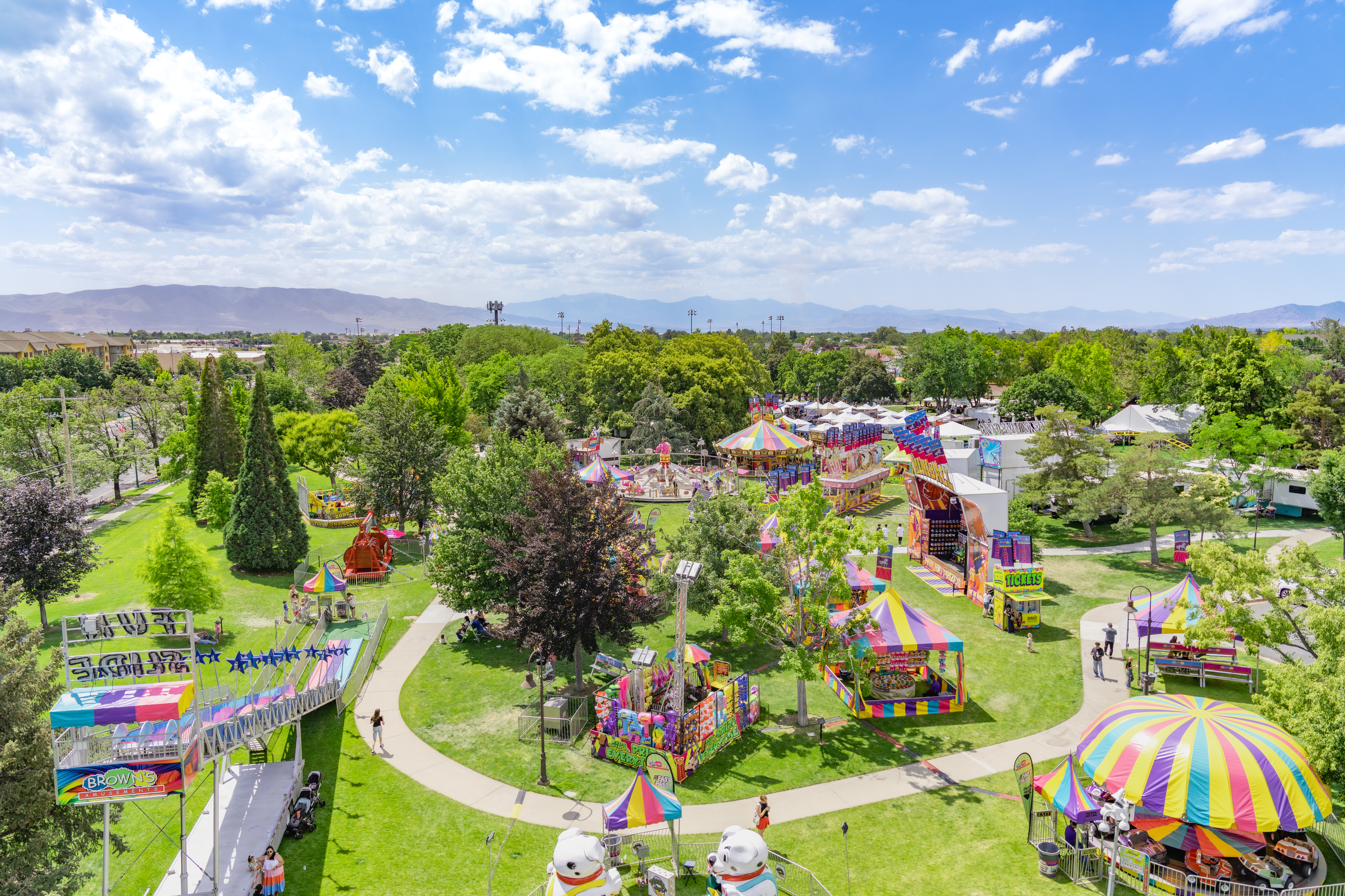 Oremfest aerial shot of carnival.