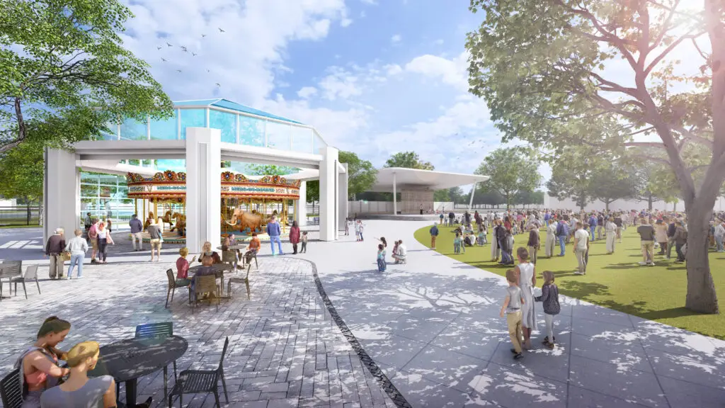 Rendering of the carousel and event space